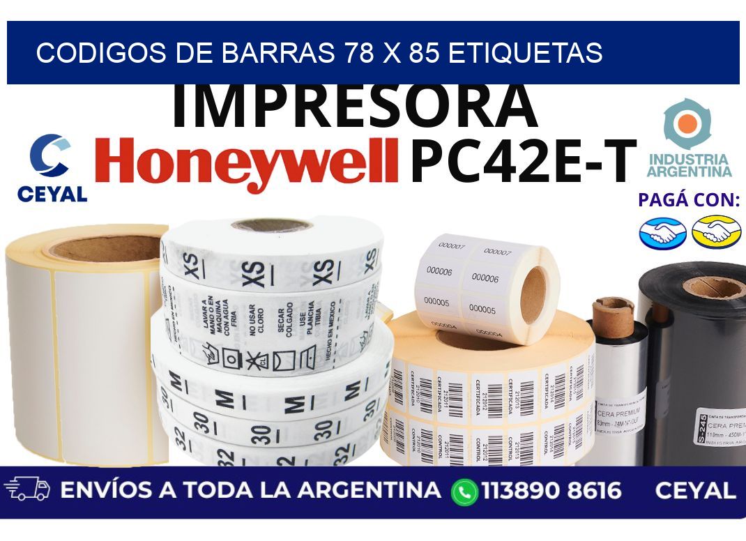 codigos de barras 78 x 85 etiquetas