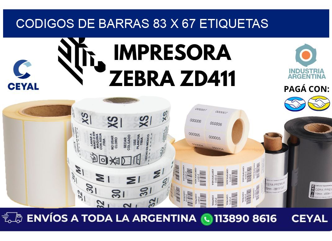 codigos de barras 83 x 67 etiquetas