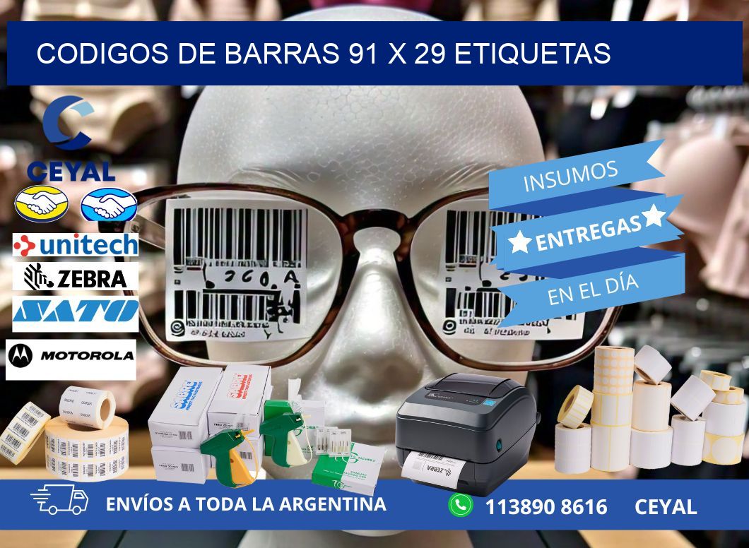 codigos de barras 91 x 29 etiquetas