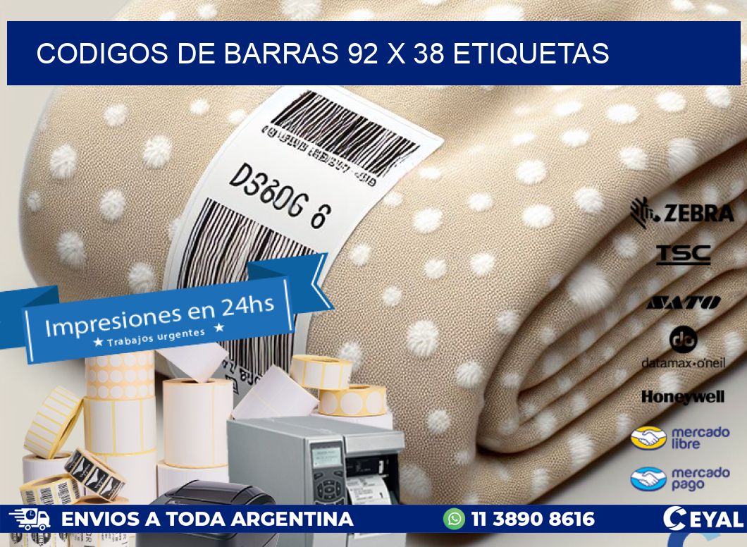 codigos de barras 92 x 38 etiquetas