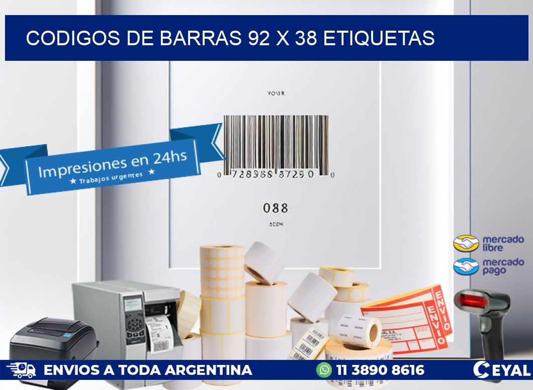 codigos de barras 92 x 38 etiquetas
