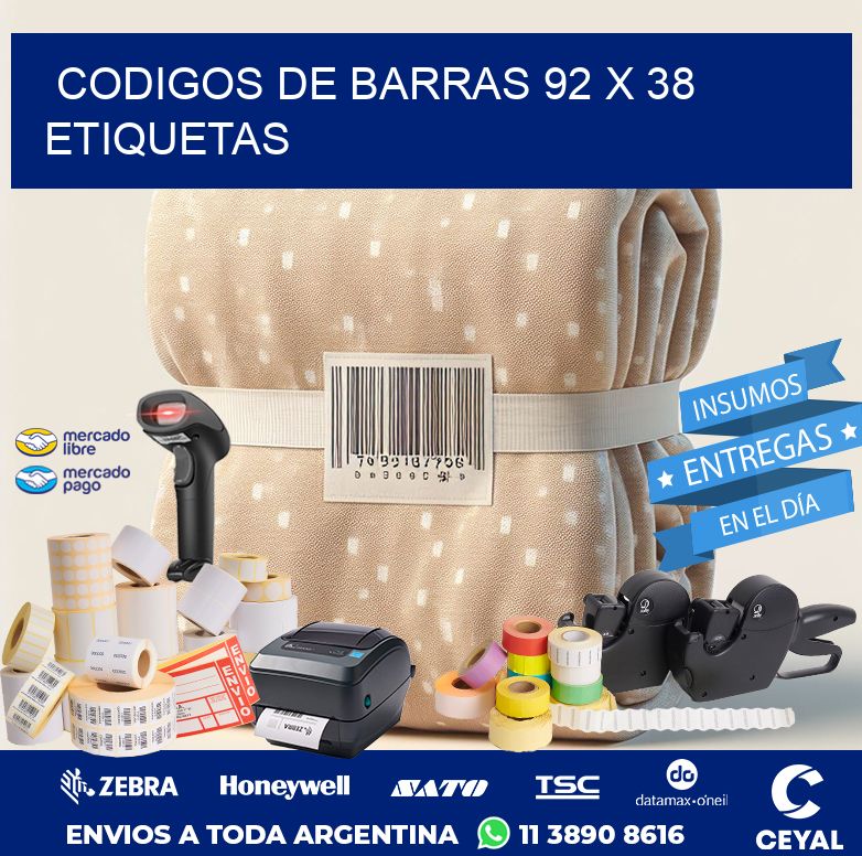 codigos de barras 92 x 38 etiquetas