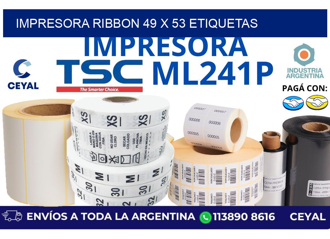 impresora ribbon 49 x 53 etiquetas