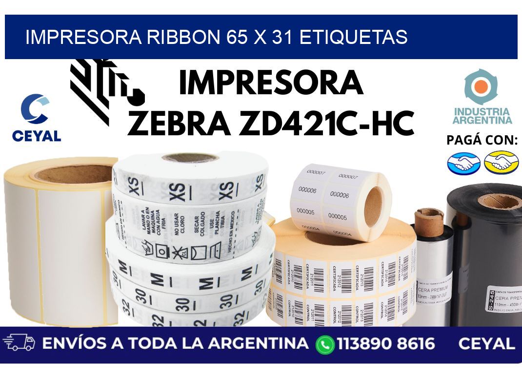 impresora ribbon 65 x 31 etiquetas