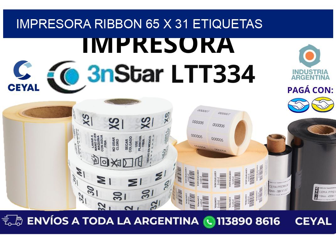 impresora ribbon 65 x 31 etiquetas