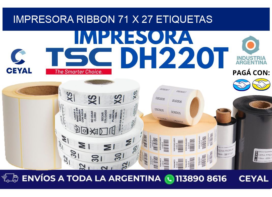 impresora ribbon 71 x 27 etiquetas