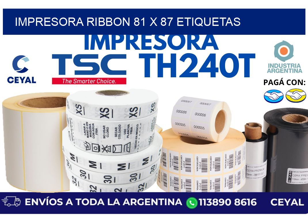 impresora ribbon 81 x 87 etiquetas