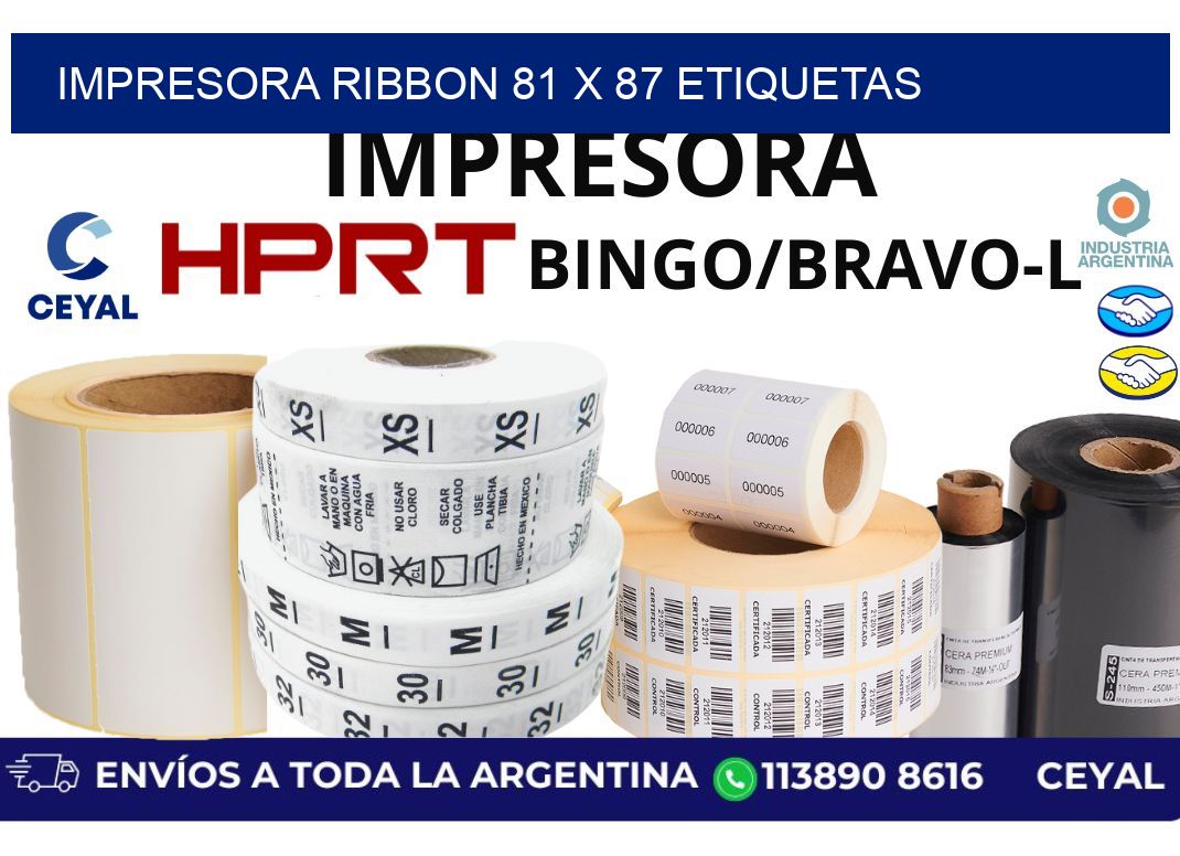 impresora ribbon 81 x 87 etiquetas