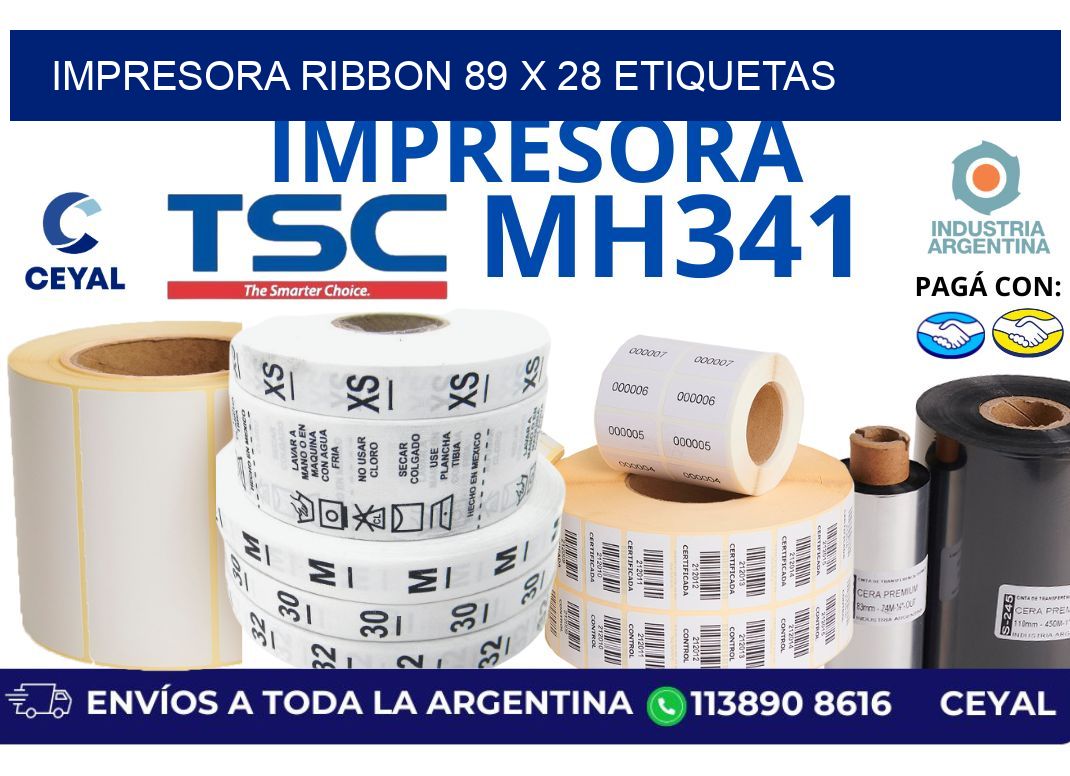 impresora ribbon 89 x 28 etiquetas