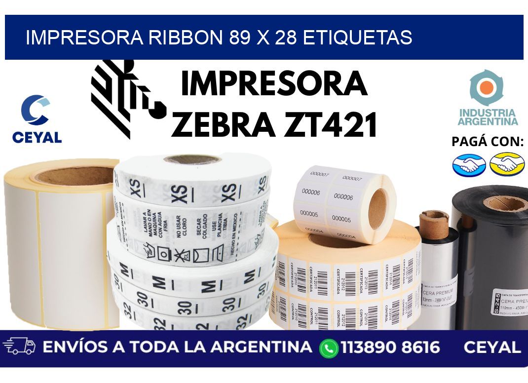 impresora ribbon 89 x 28 etiquetas