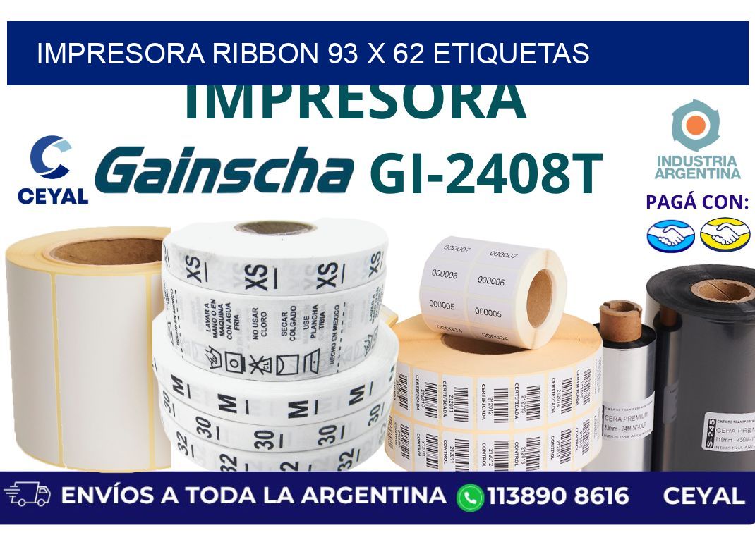 impresora ribbon 93 x 62 etiquetas