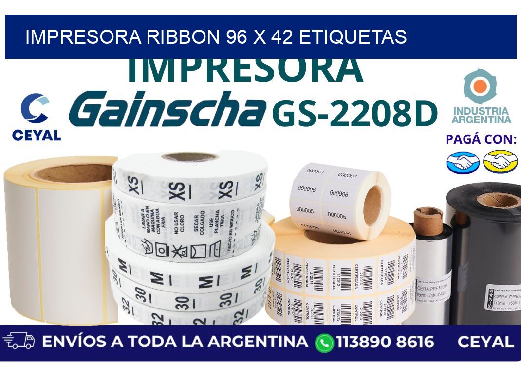 impresora ribbon 96 x 42 etiquetas