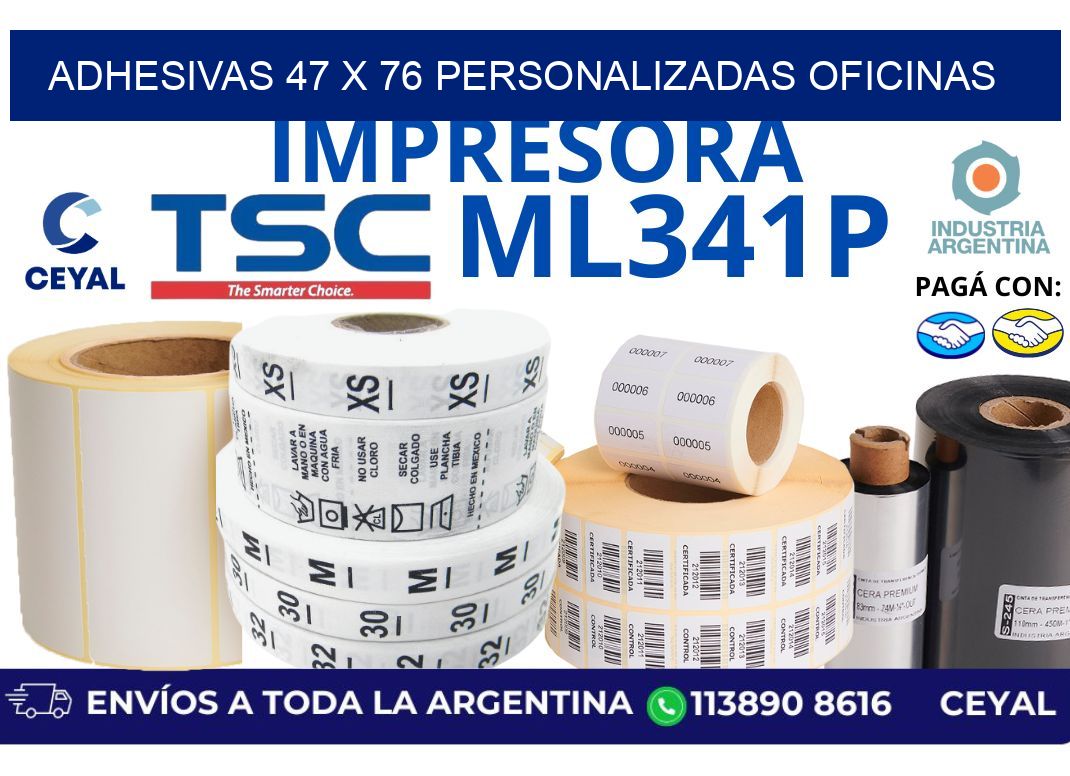 adhesivas 47 x 76 personalizadas oficinas