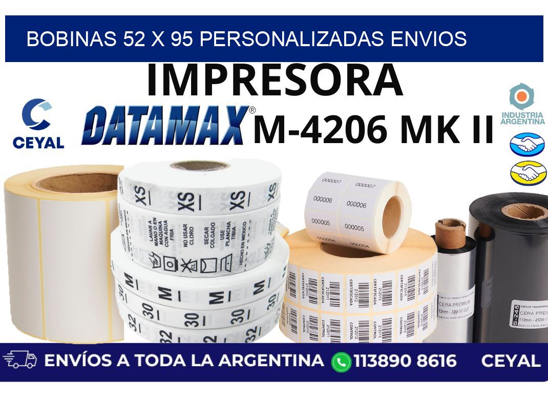 bobinas 52 x 95 personalizadas envios