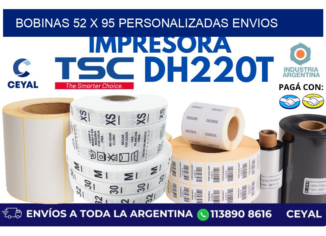 bobinas 52 x 95 personalizadas envios