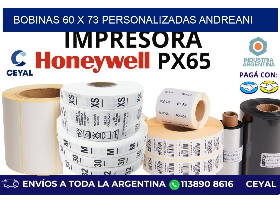 bobinas 60 x 73 personalizadas andreani