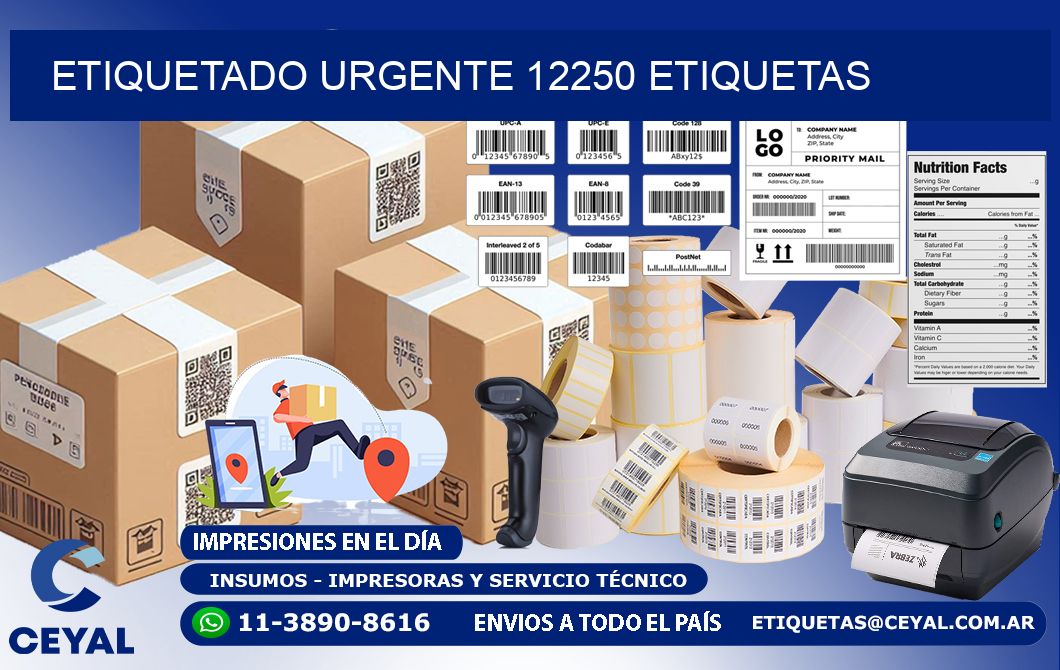 etiquetado urgente 12250 etiquetas