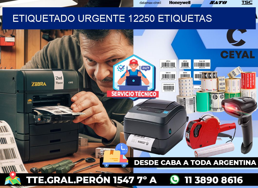 etiquetado urgente 12250 etiquetas