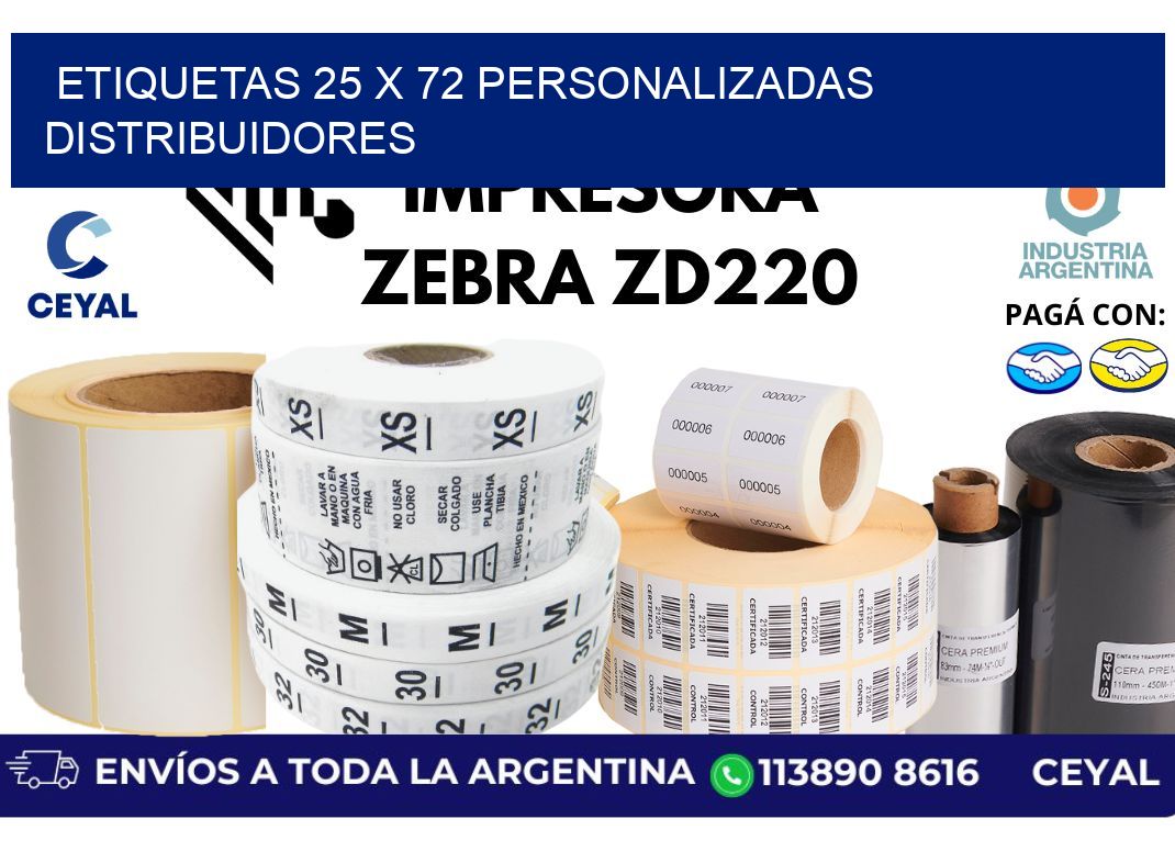 etiquetas 25 x 72 personalizadas distribuidores