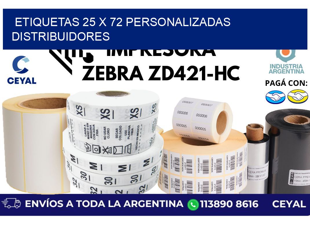 etiquetas 25 x 72 personalizadas distribuidores