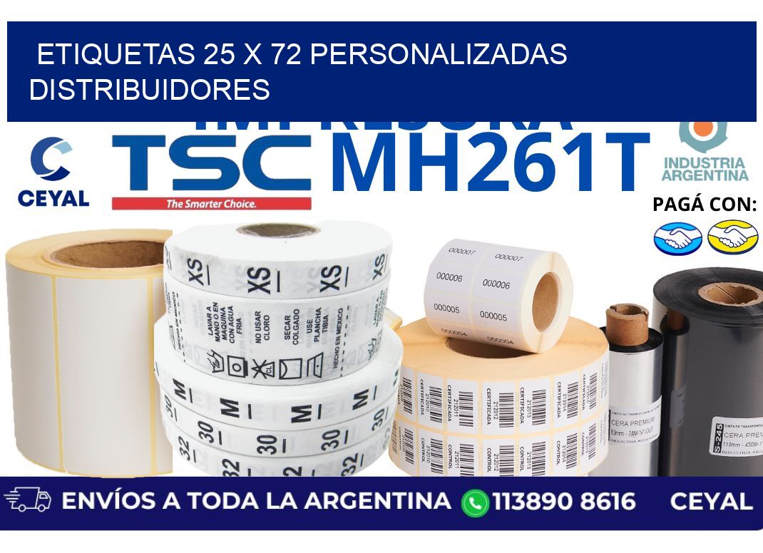 etiquetas 25 x 72 personalizadas distribuidores
