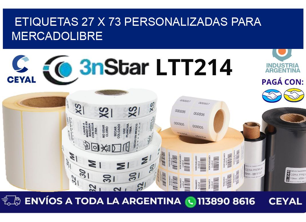 etiquetas 27 x 73 personalizadas para mercadolibre