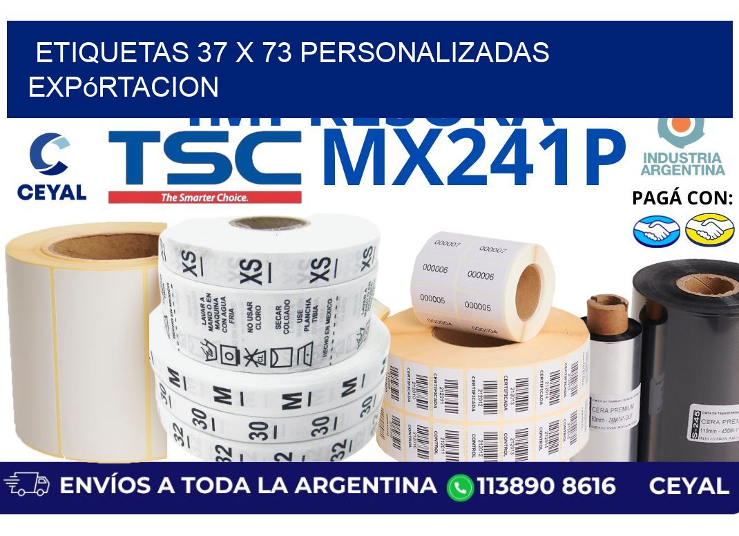 etiquetas 37 x 73 personalizadas expórtacion