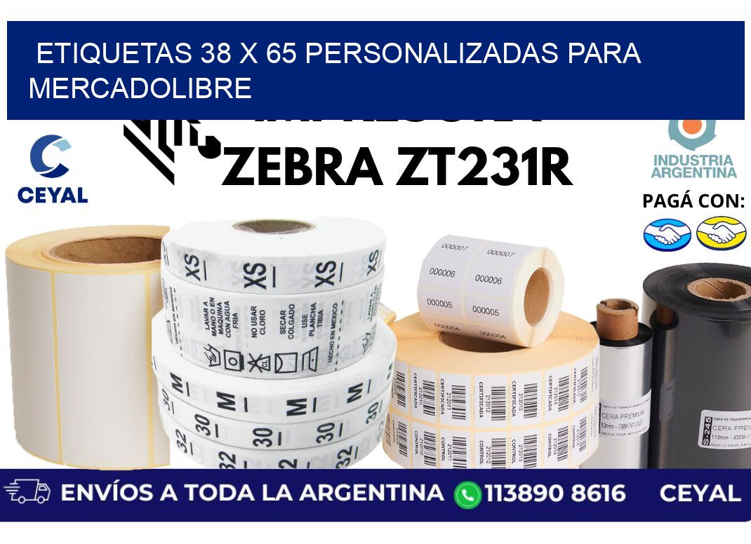 etiquetas 38 x 65 personalizadas para mercadolibre