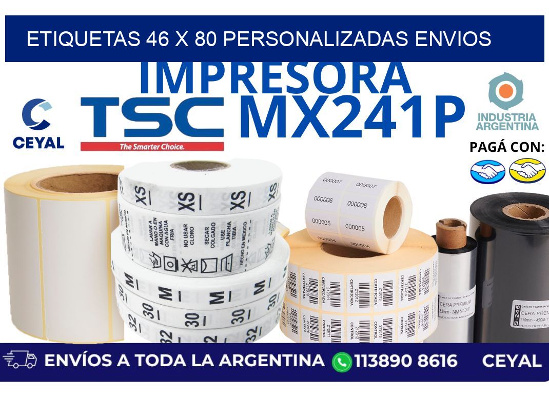 etiquetas 46 x 80 personalizadas envios