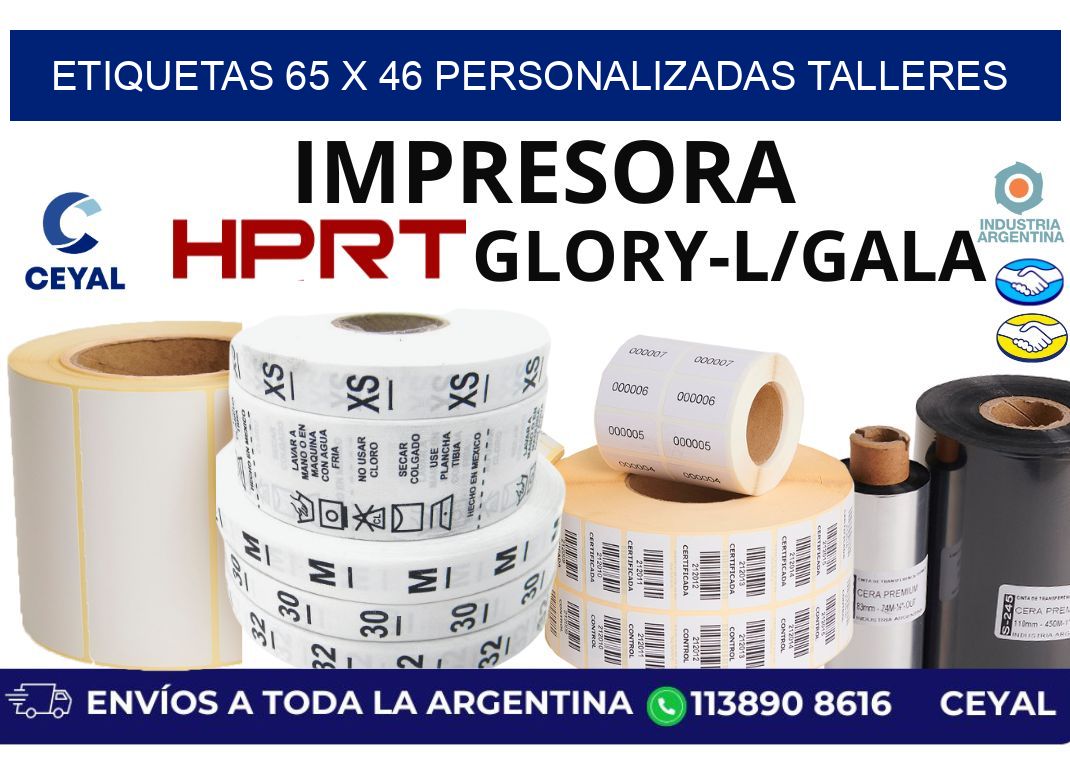 etiquetas 65 x 46 personalizadas talleres