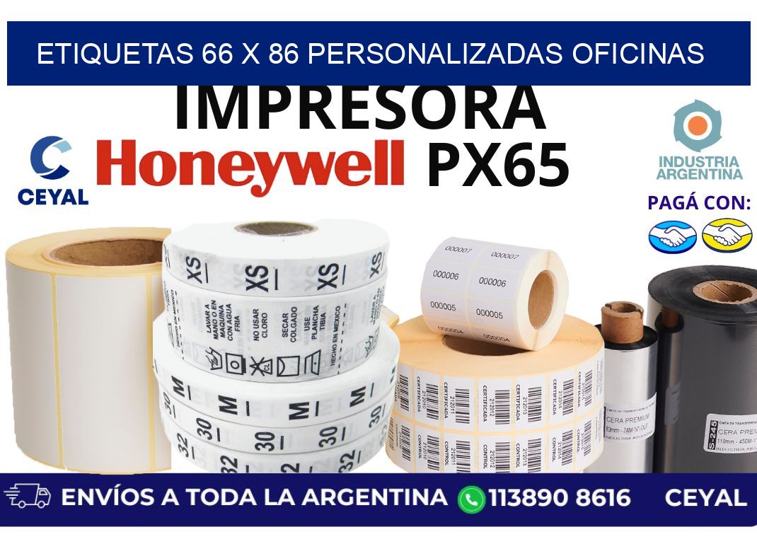 etiquetas 66 x 86 personalizadas oficinas