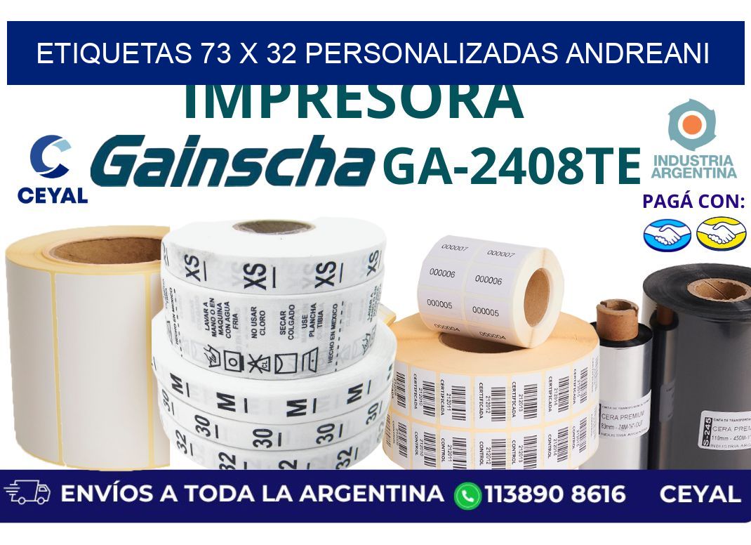 etiquetas 73 x 32 personalizadas andreani