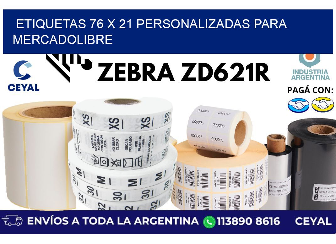 etiquetas 76 x 21 personalizadas para mercadolibre