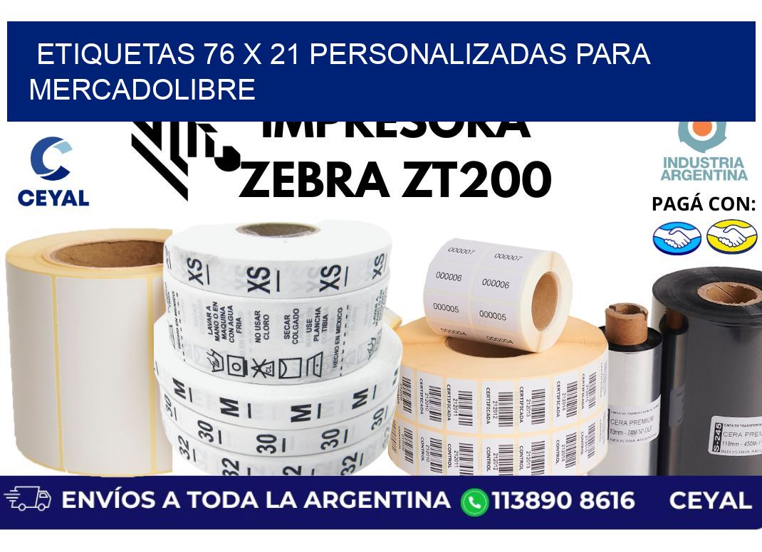 etiquetas 76 x 21 personalizadas para mercadolibre