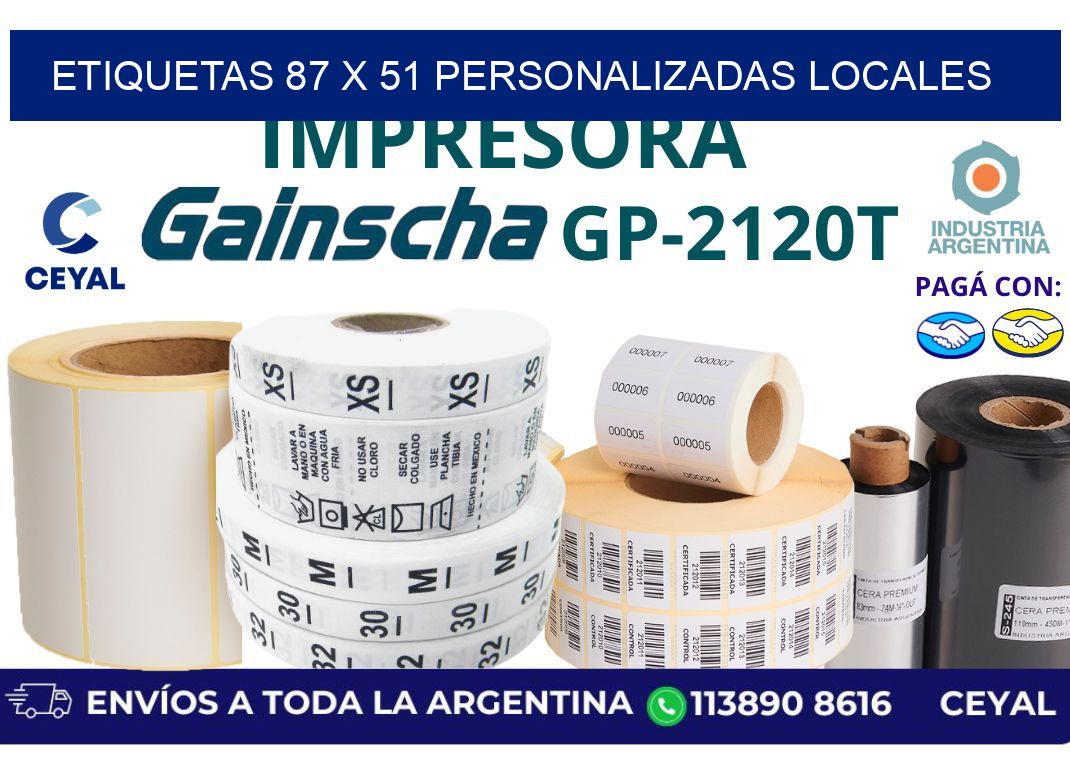 etiquetas 87 x 51 personalizadas locales