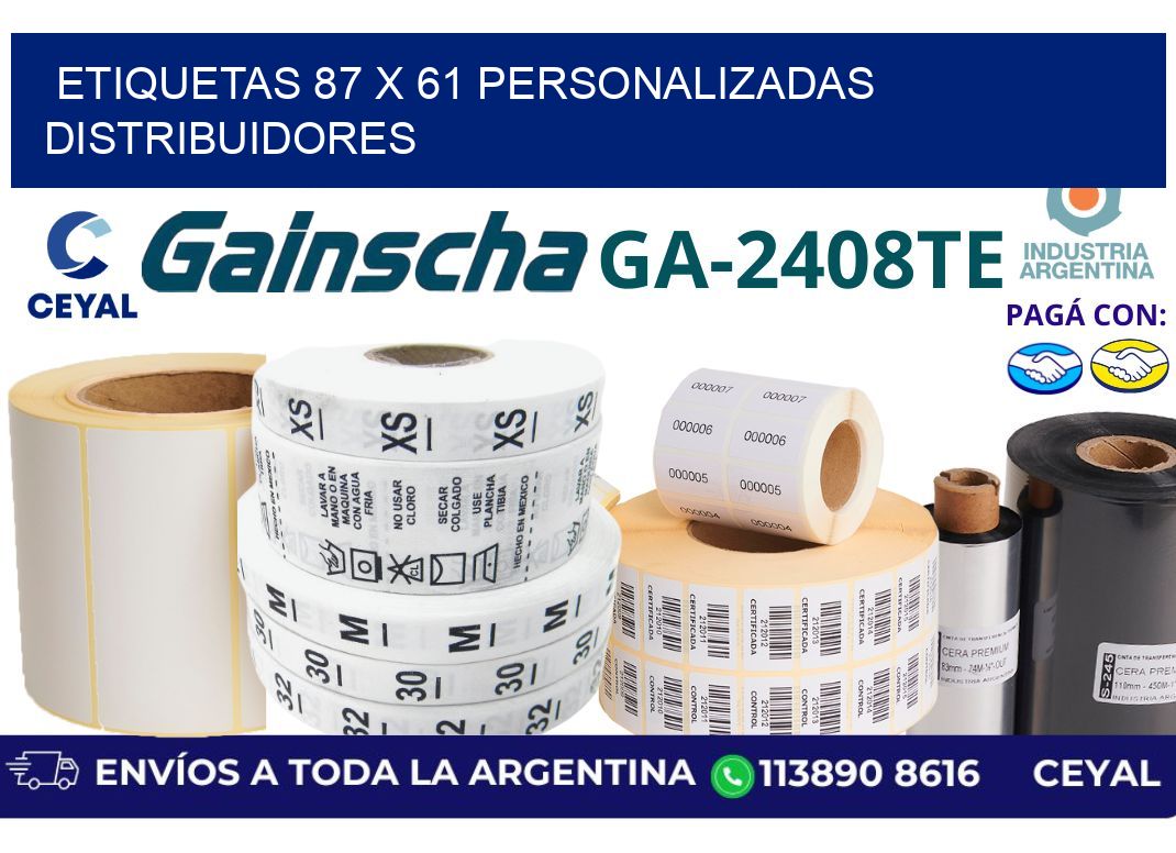 etiquetas 87 x 61 personalizadas distribuidores