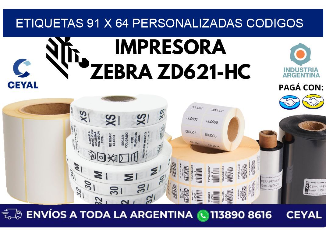 etiquetas 91 x 64 personalizadas codigos