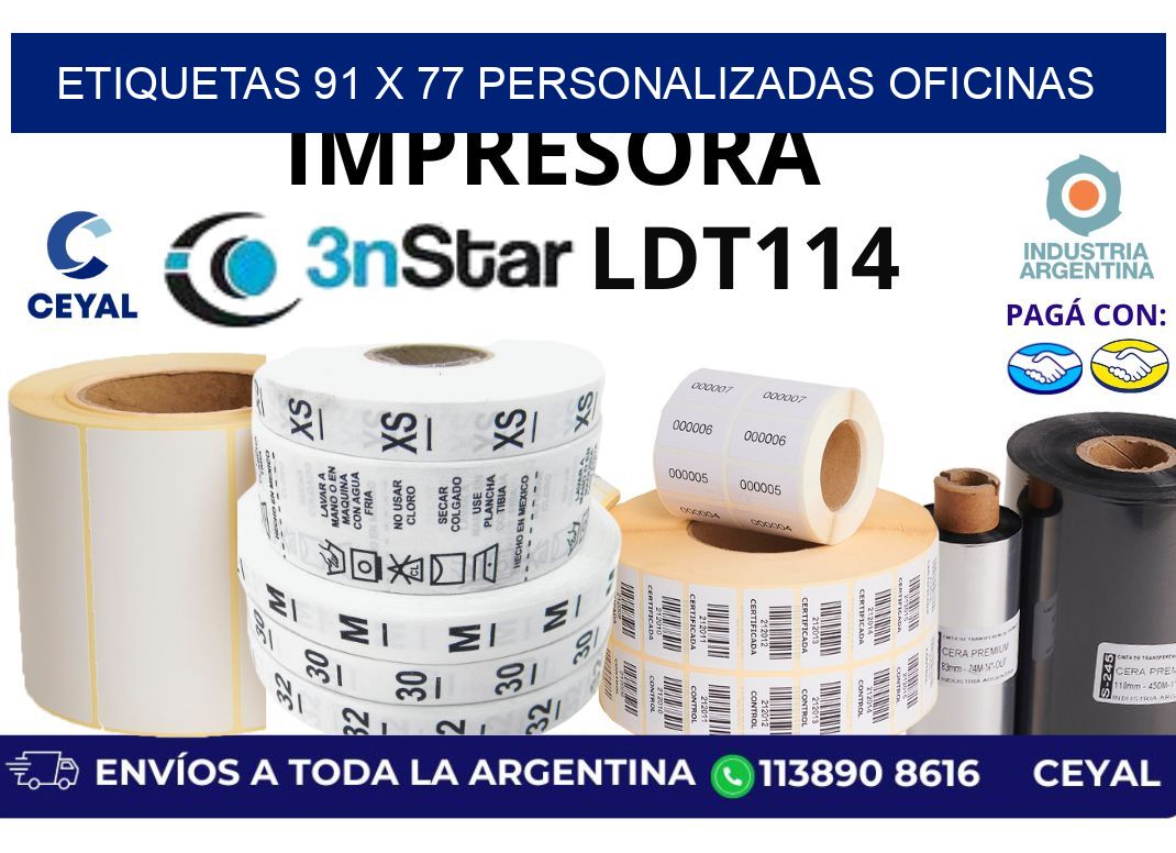 etiquetas 91 x 77 personalizadas oficinas