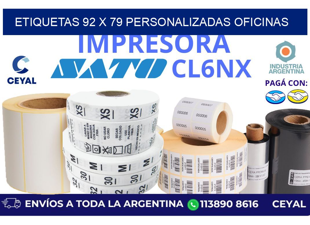 etiquetas 92 x 79 personalizadas oficinas