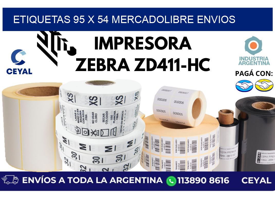 etiquetas 95 x 54 mercadolibre envios