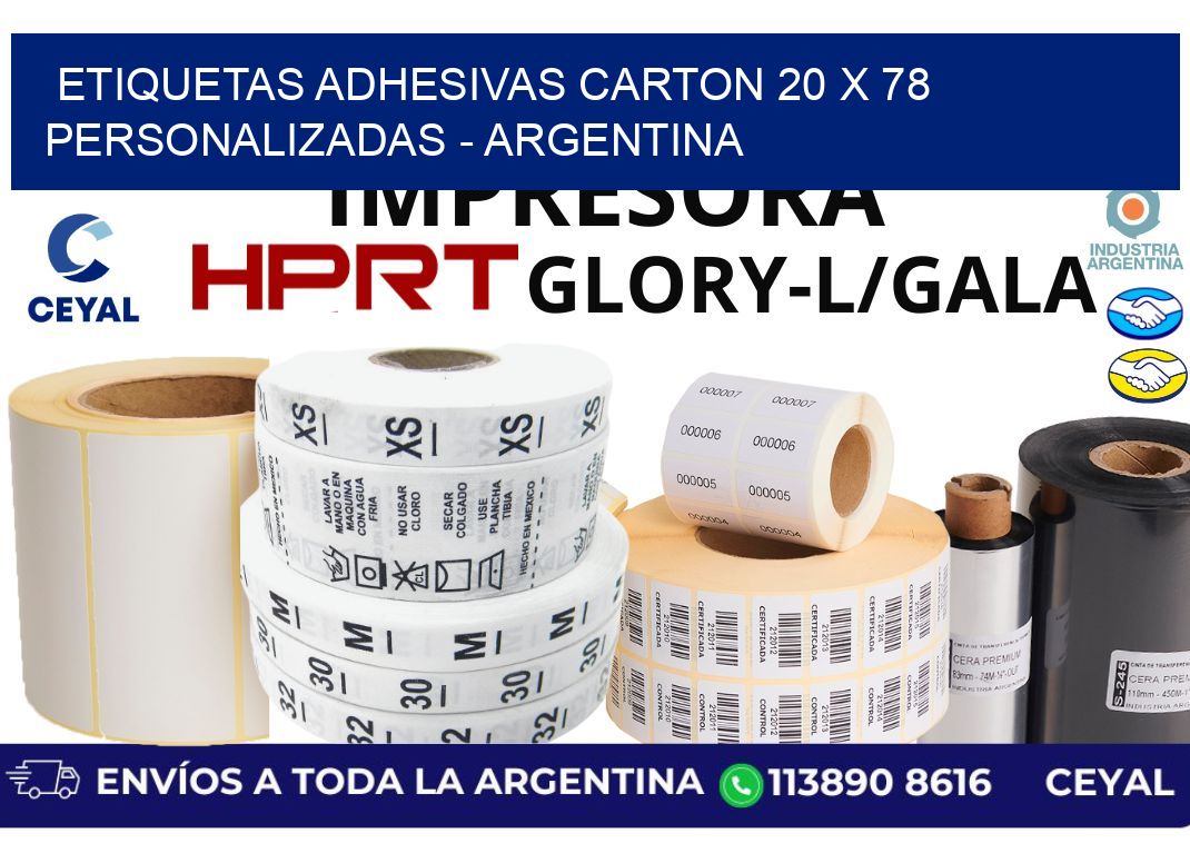 etiquetas adhesivas carton 20 x 78 personalizadas – Argentina