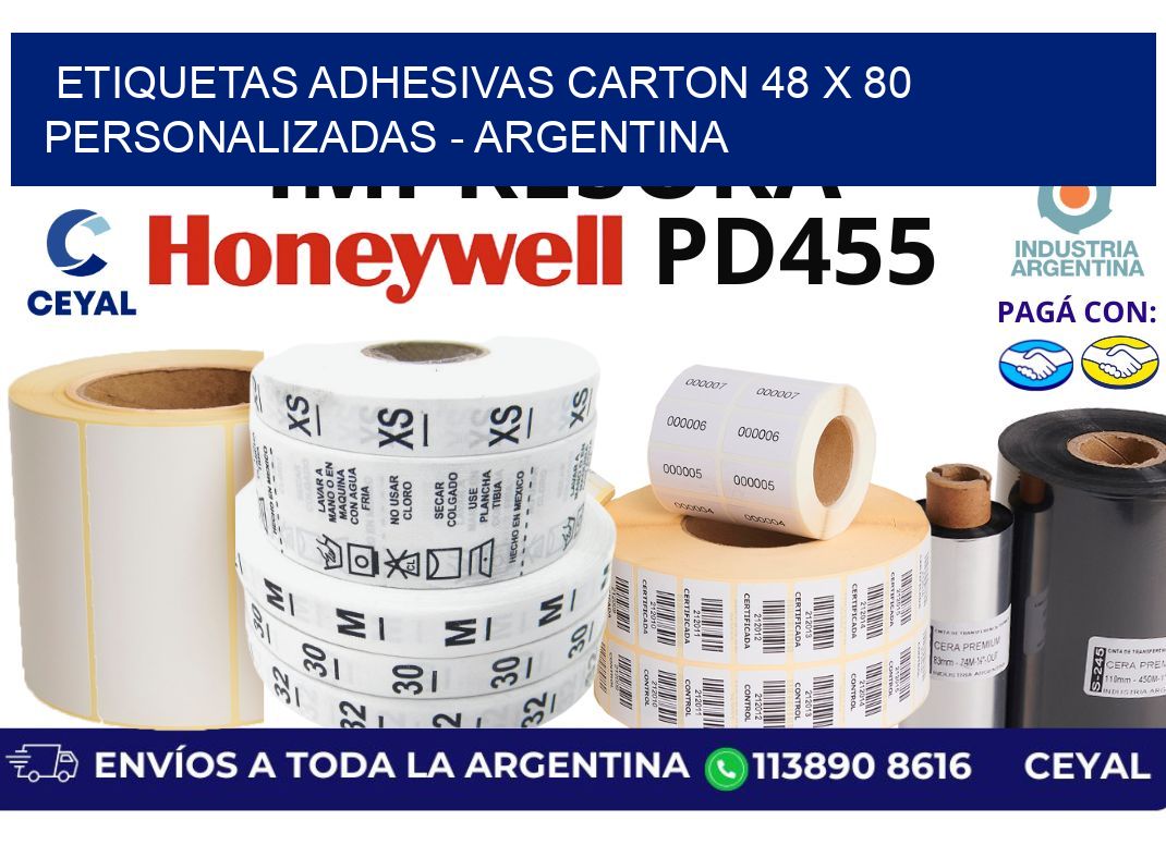 etiquetas adhesivas carton 48 x 80 personalizadas – Argentina