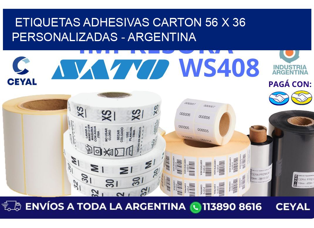 etiquetas adhesivas carton 56 x 36 personalizadas - Argentina