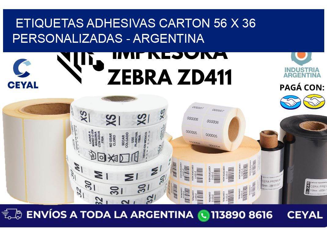etiquetas adhesivas carton 56 x 36 personalizadas - Argentina