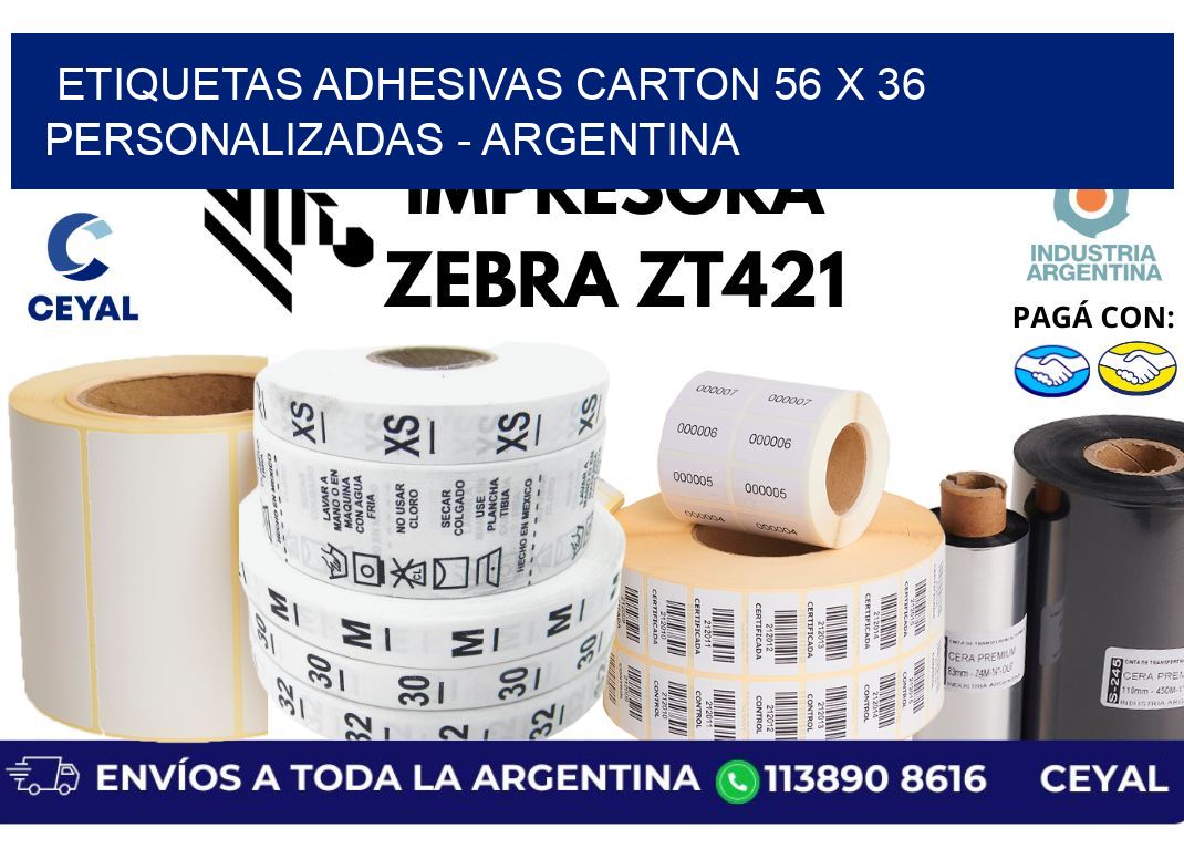 etiquetas adhesivas carton 56 x 36 personalizadas – Argentina