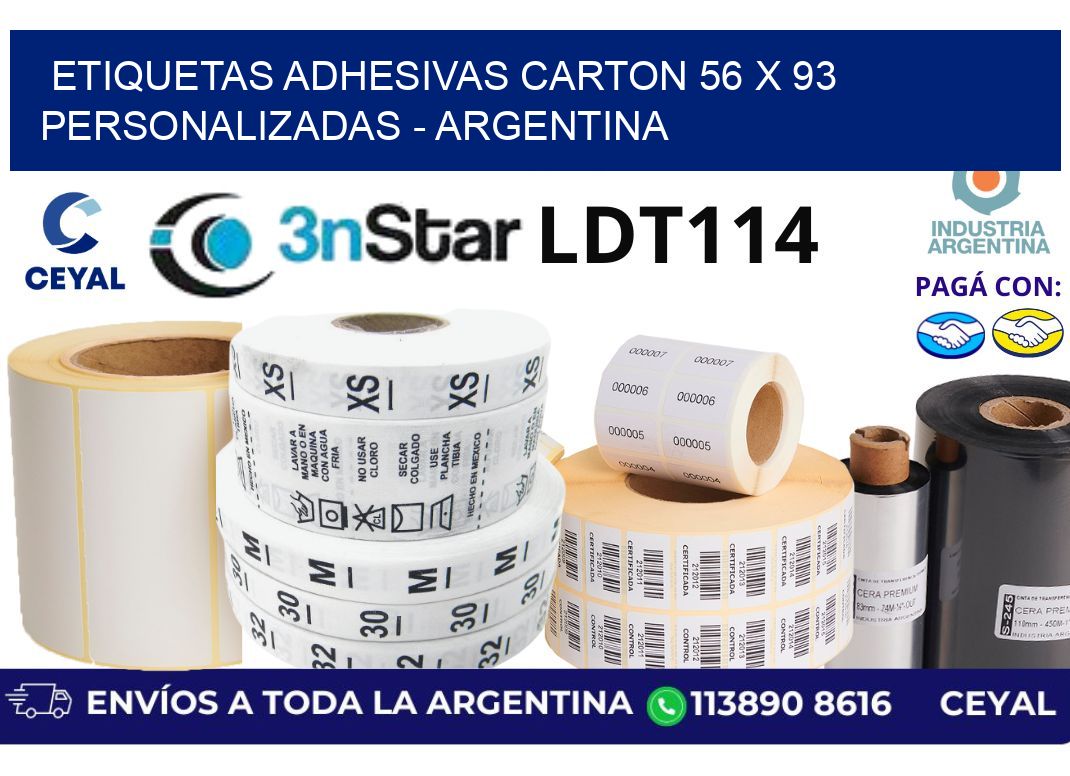 etiquetas adhesivas carton 56 x 93 personalizadas - Argentina