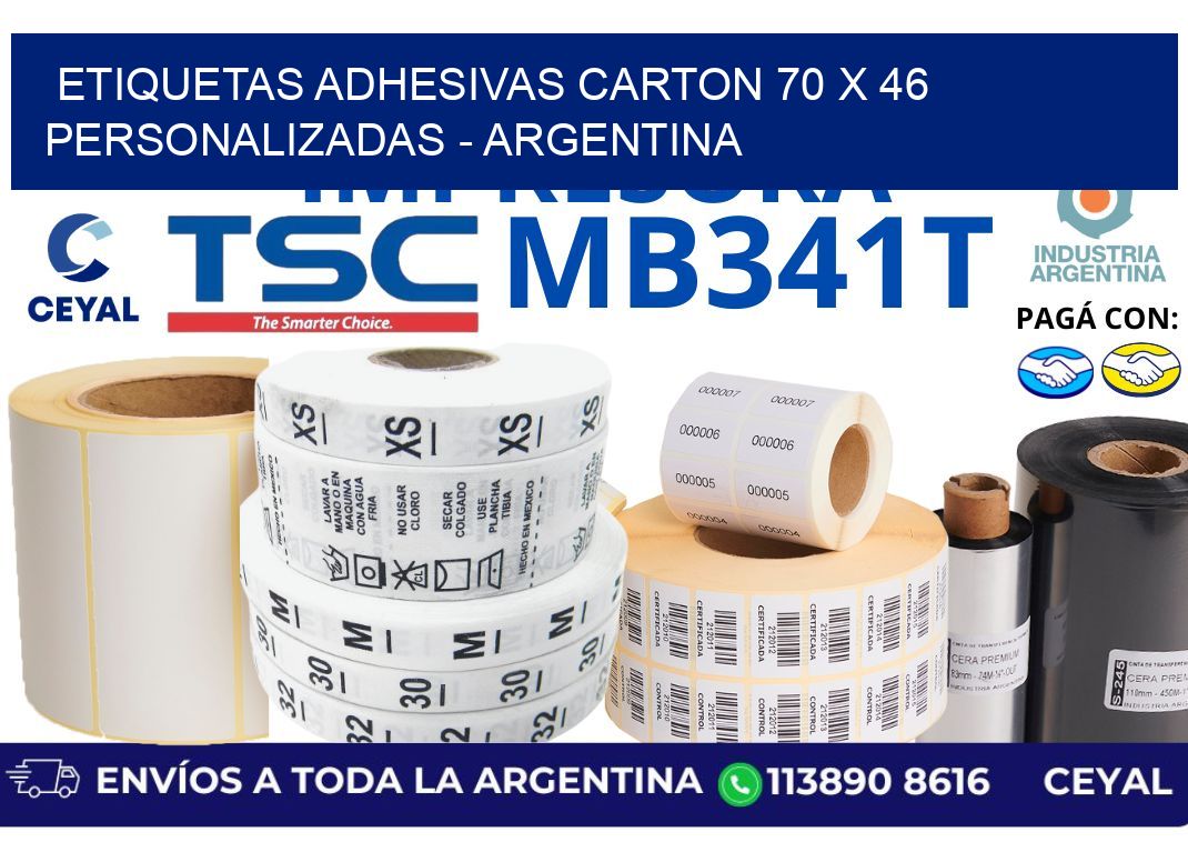 etiquetas adhesivas carton 70 x 46 personalizadas - Argentina