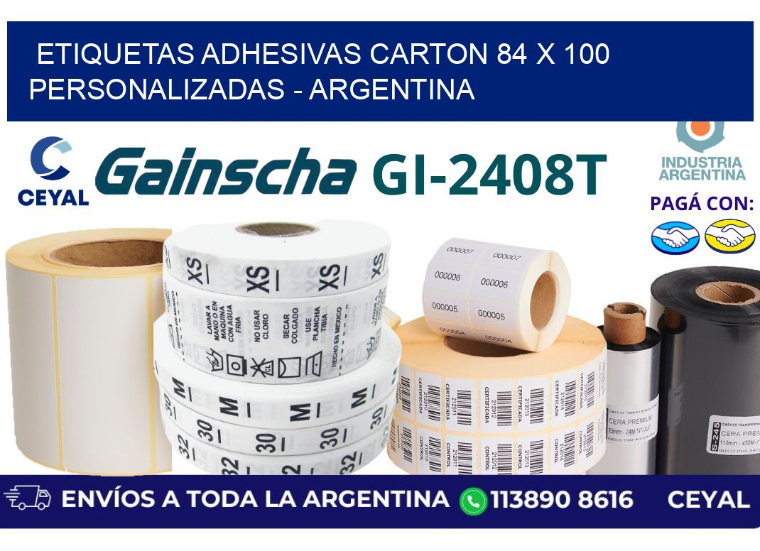 etiquetas adhesivas carton 84 x 100 personalizadas - Argentina