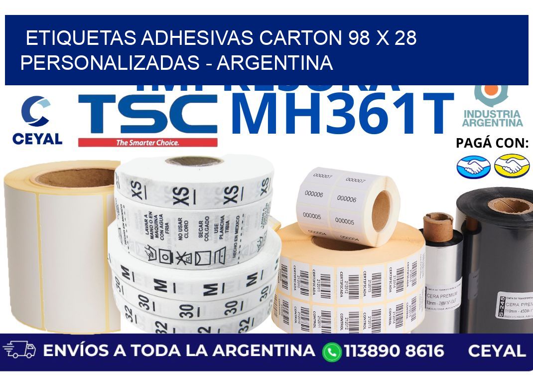 etiquetas adhesivas carton 98 x 28 personalizadas – Argentina