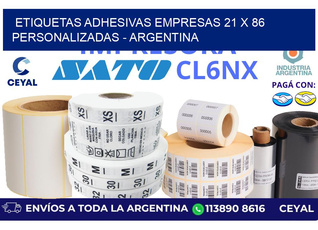 etiquetas adhesivas empresas 21 x 86 personalizadas - Argentina
